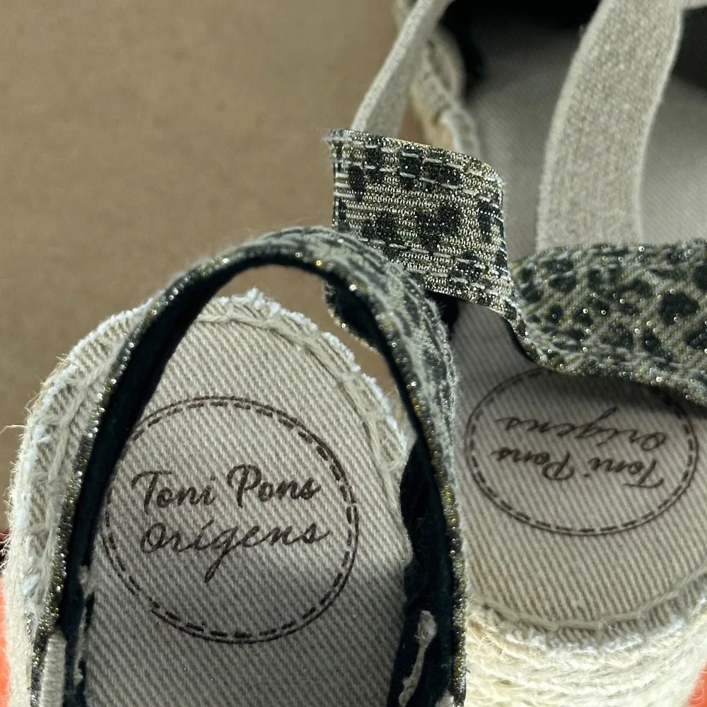 Toni Pons Espadrilles Triton Leo Leopard Metallic EU 40 US 9 Boho Summer Spain